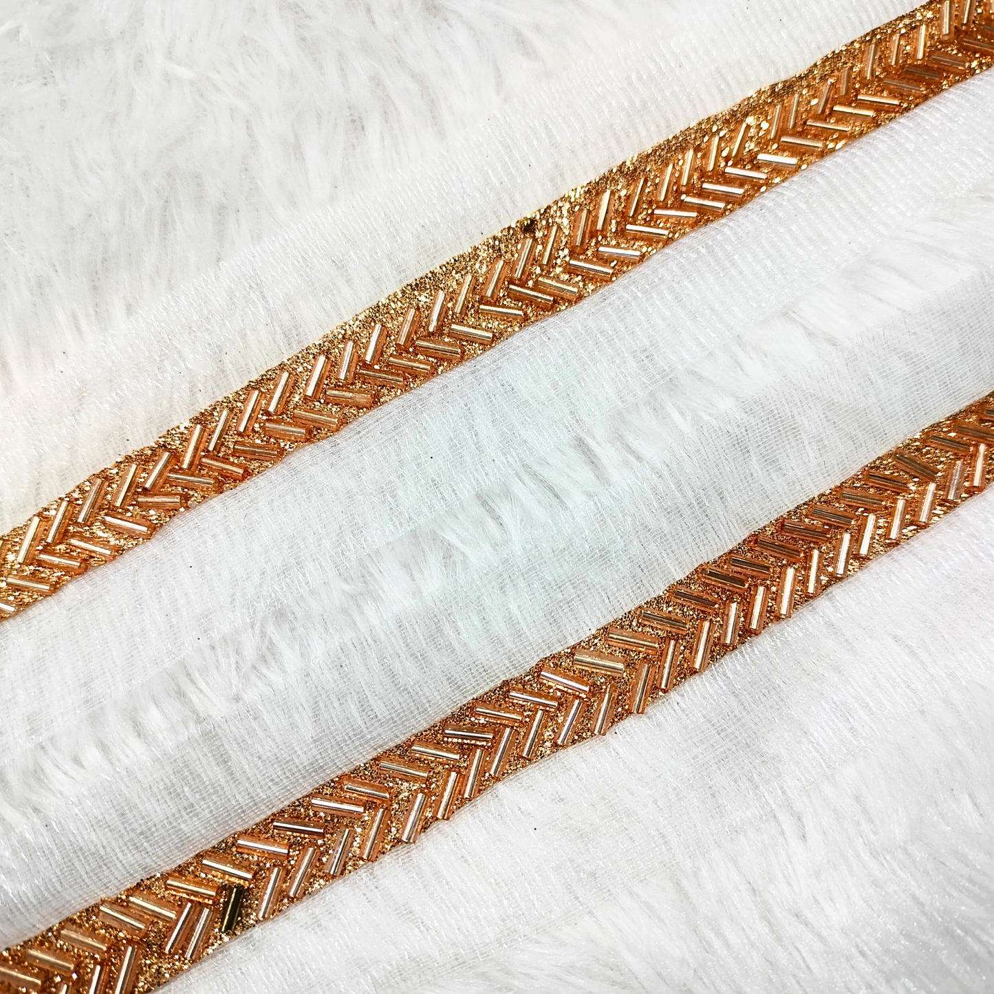 Rose Gold Embellished Cutdana Trim