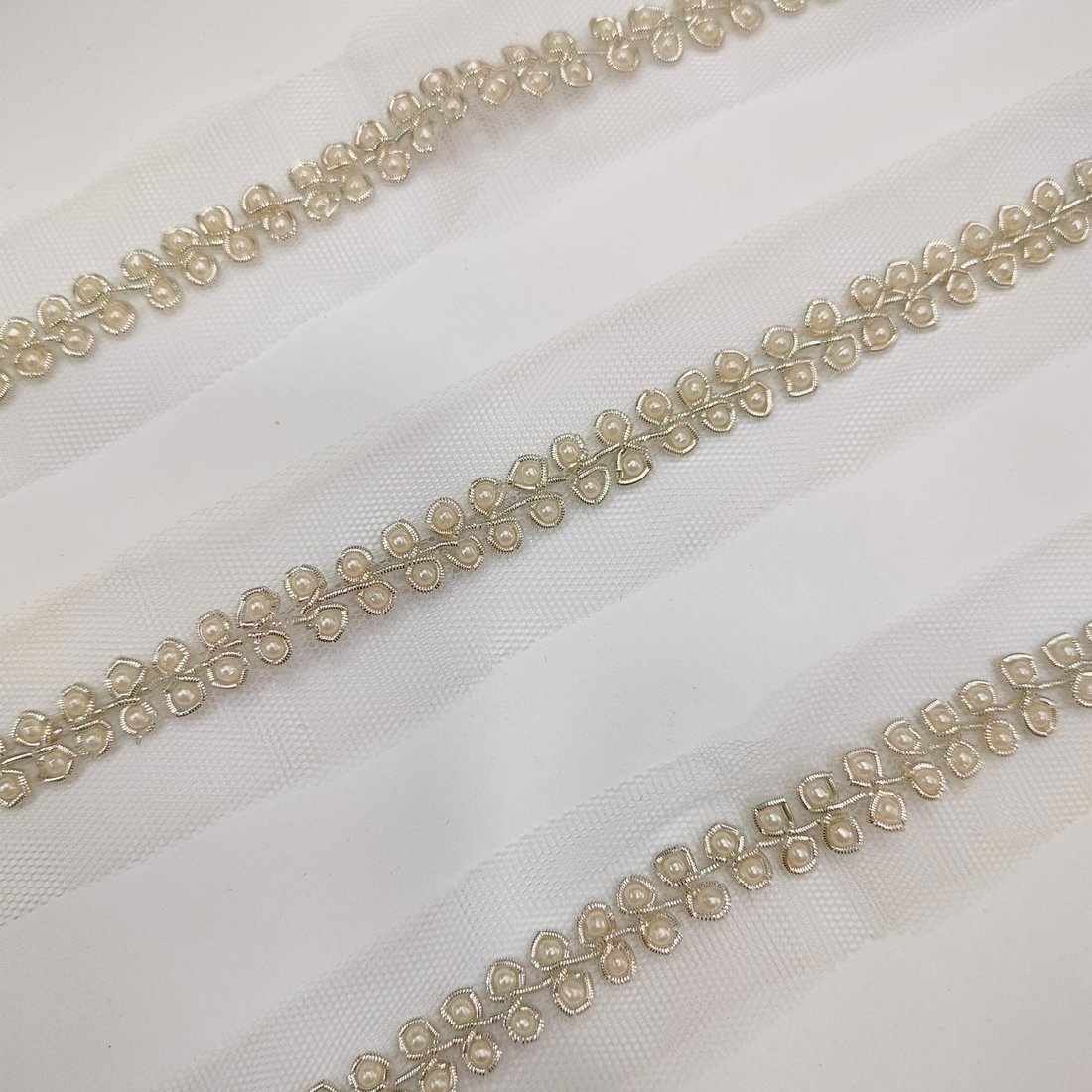 Pearl Embellished Handwork Trim