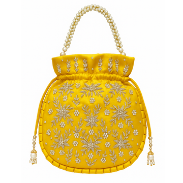 Sunshine Bloom Hand-Embroidered Potli