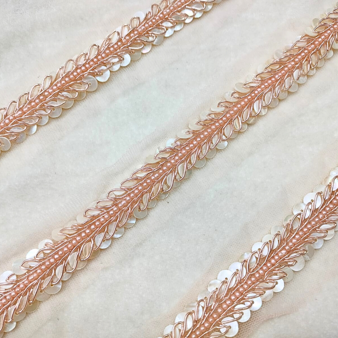 Pearl and Sequin Handwork Trim