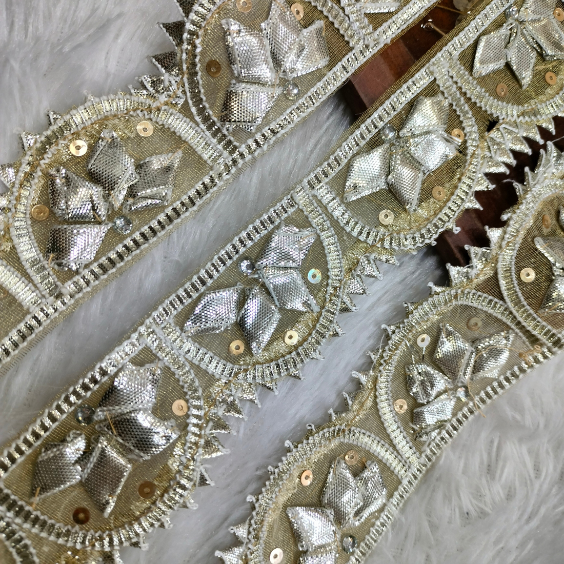 Water Gold Handcrafted Gota Patti Trim