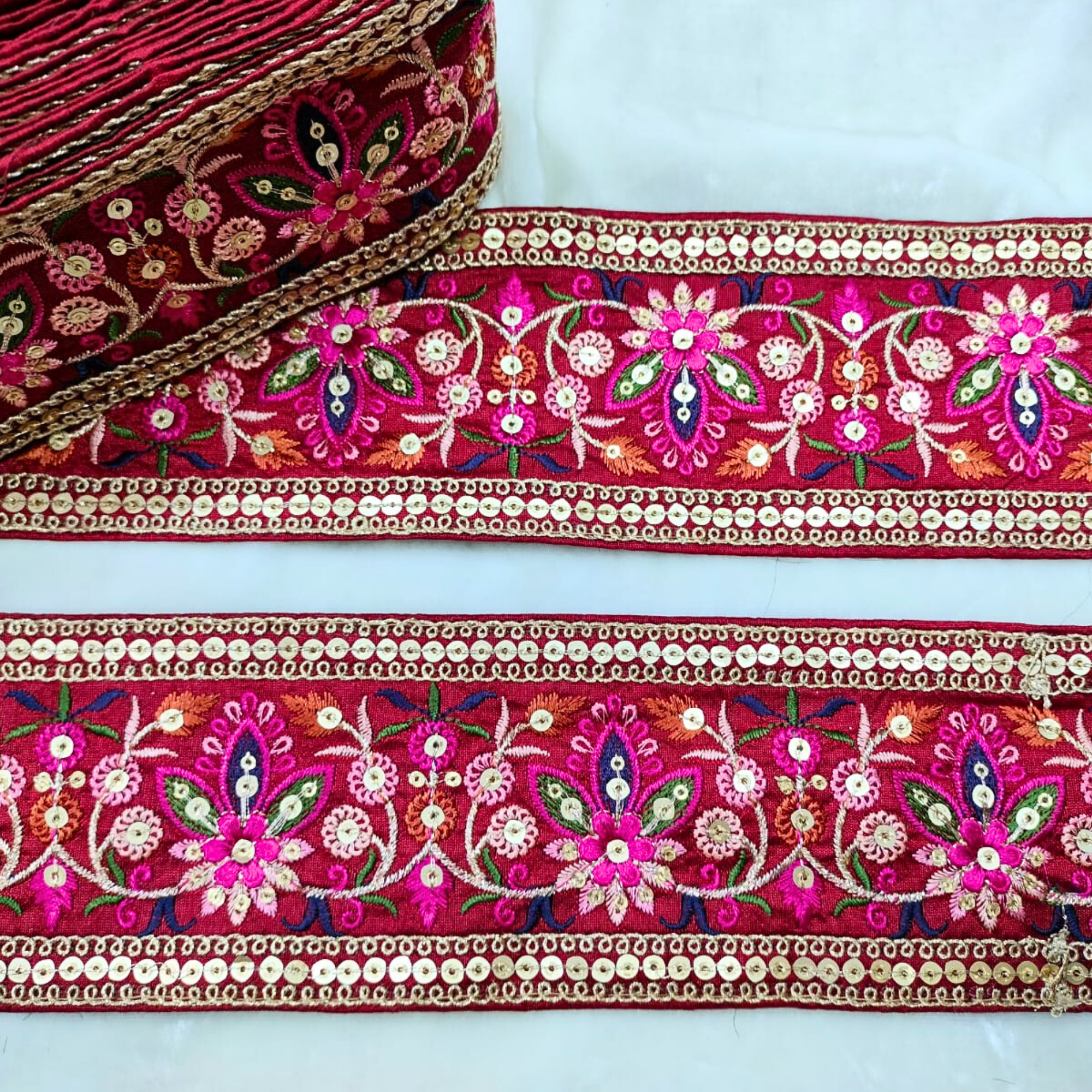 Multicolor Embroidered Trim
