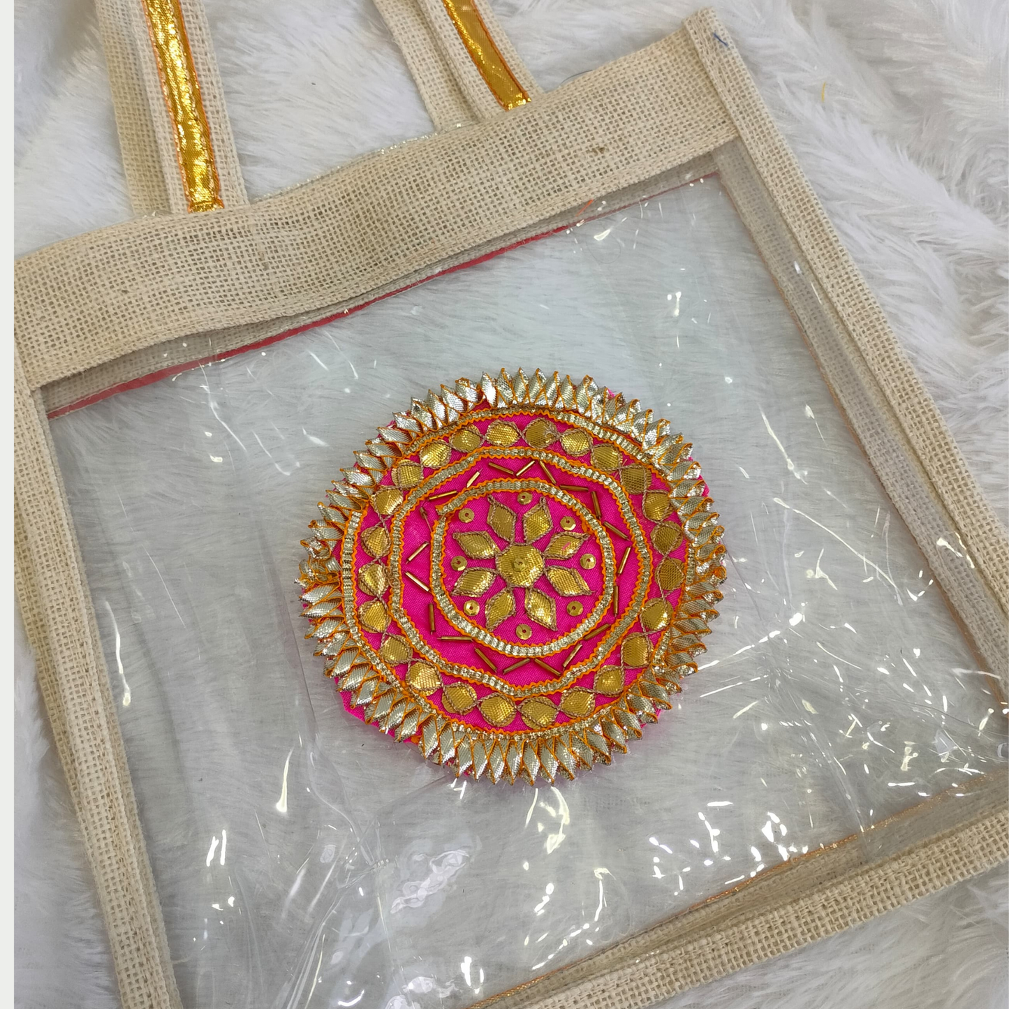 Circular Pink Gota Patch