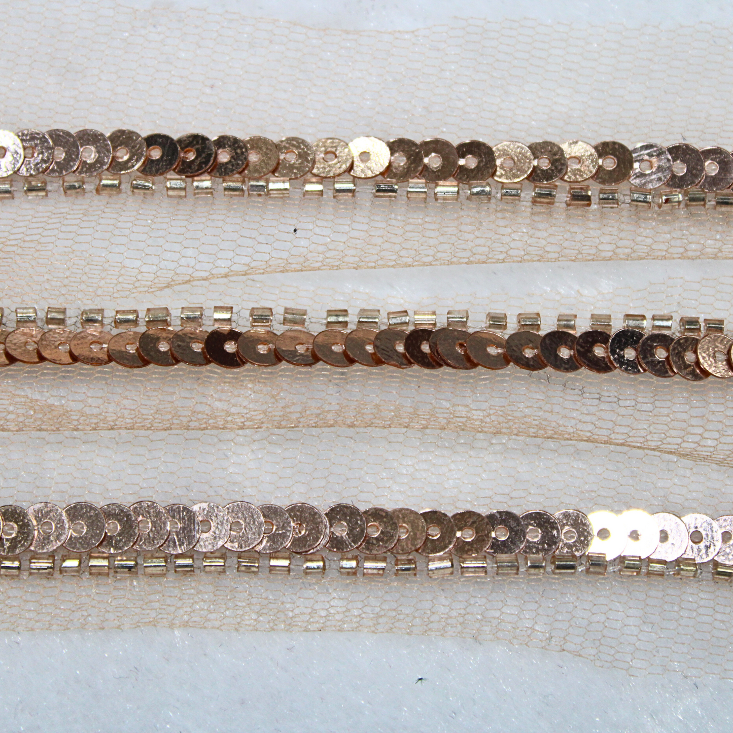 Rose Gold Sequin Embellished Handcrafted Trim
