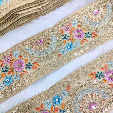 Beige Fancy Multicolor Trim