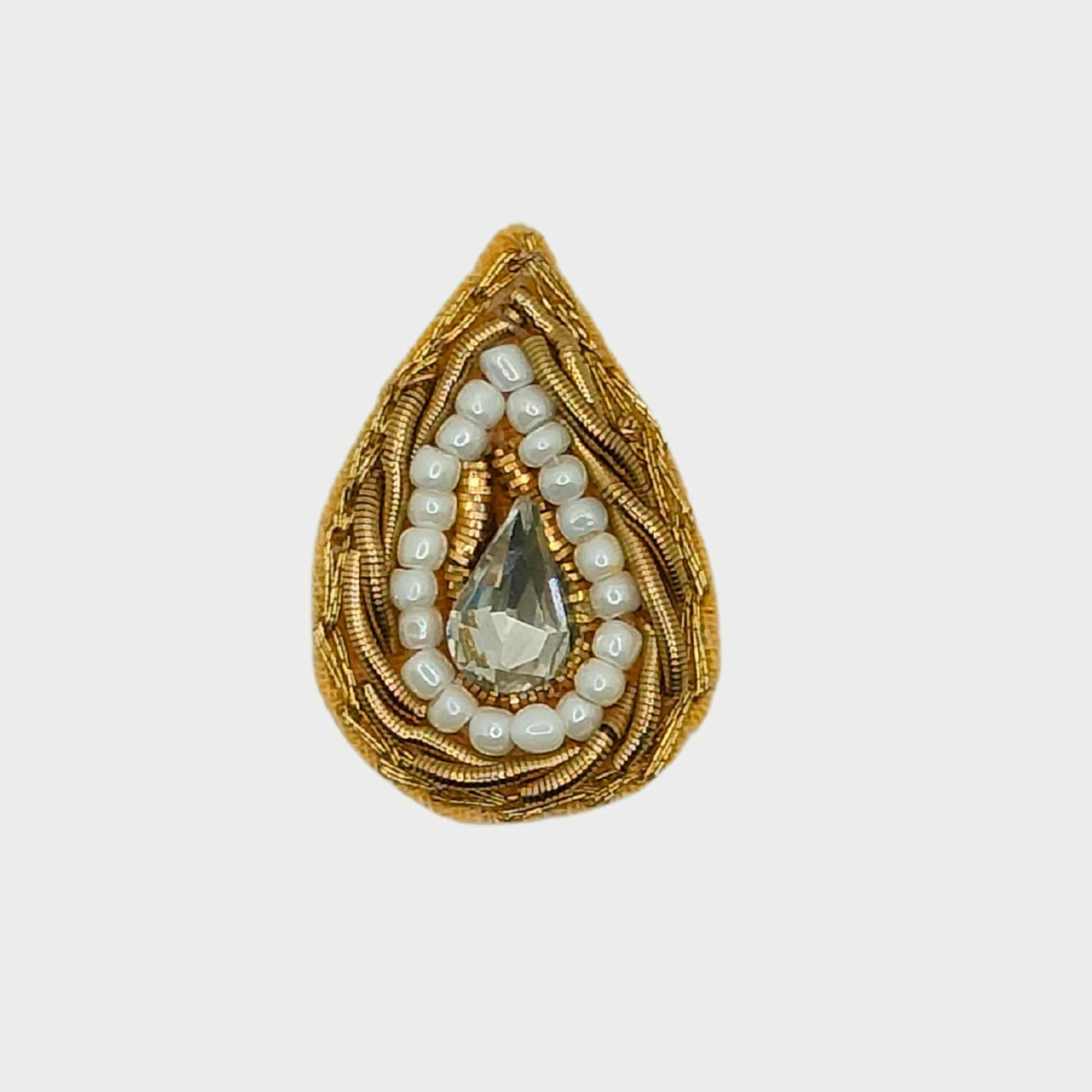 Vintage Antique Gold Drop Zardozi Patch