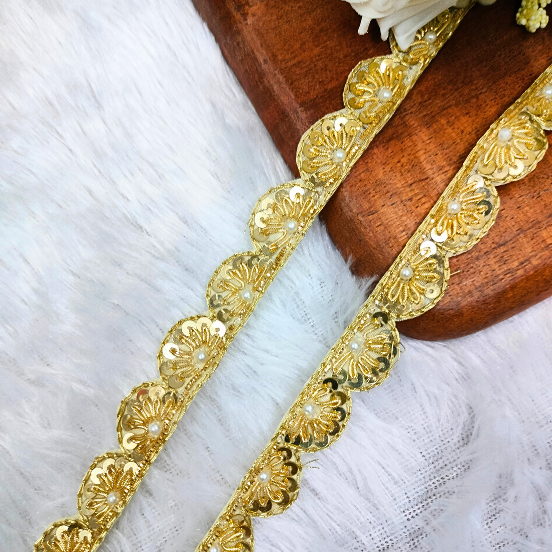 Golden Fancy Embellished Handwork Zardozi Trim