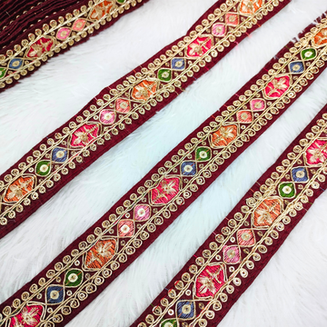 Maroon Fancy Multicolor Trim