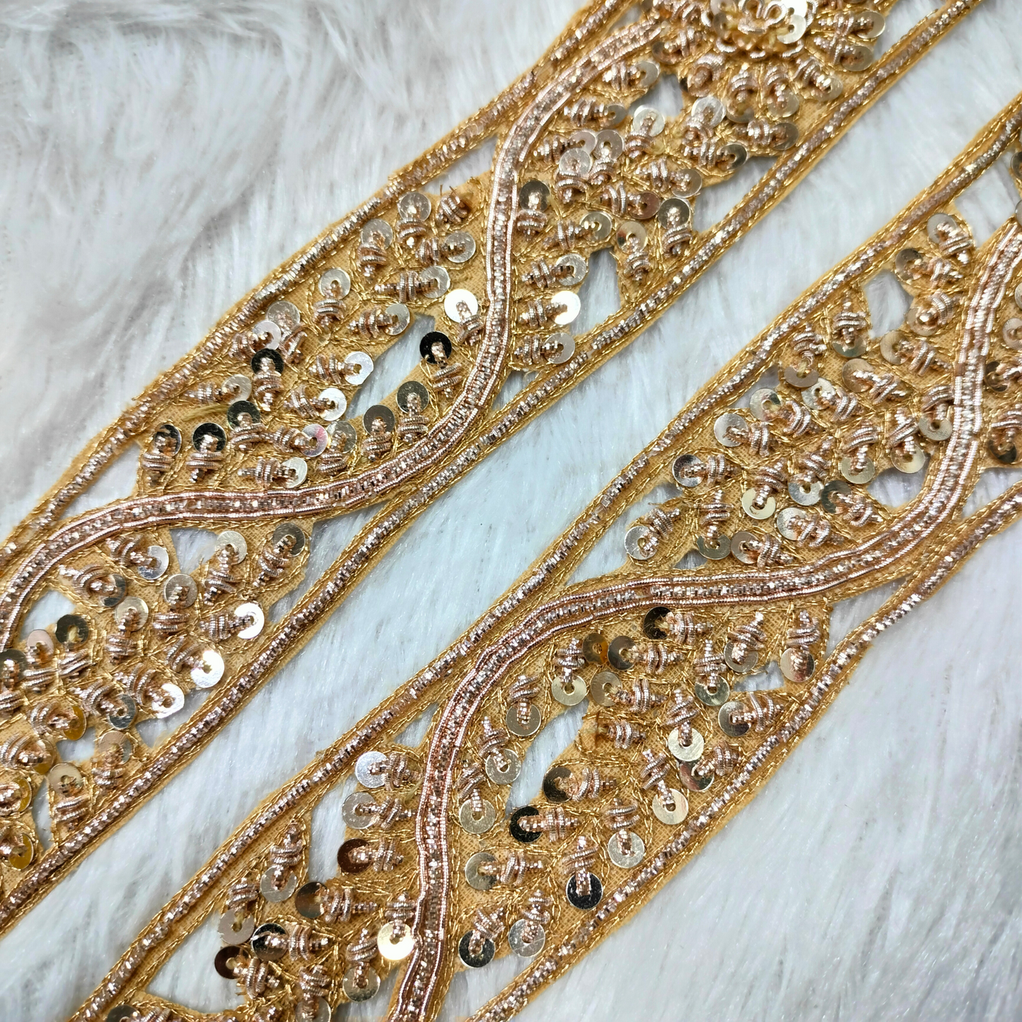 Golden Handcrafted Zardozi Trim