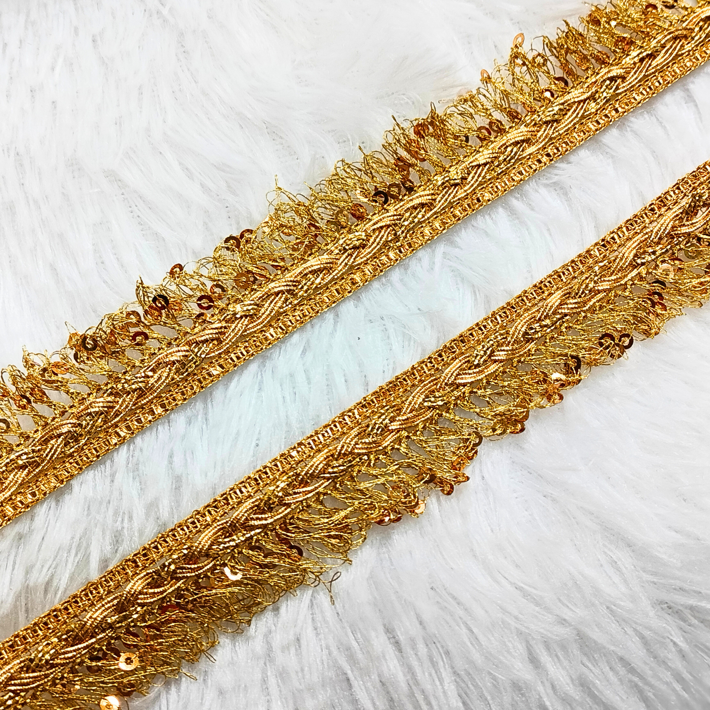 Dark Gold Embellished Threadwork Trim
