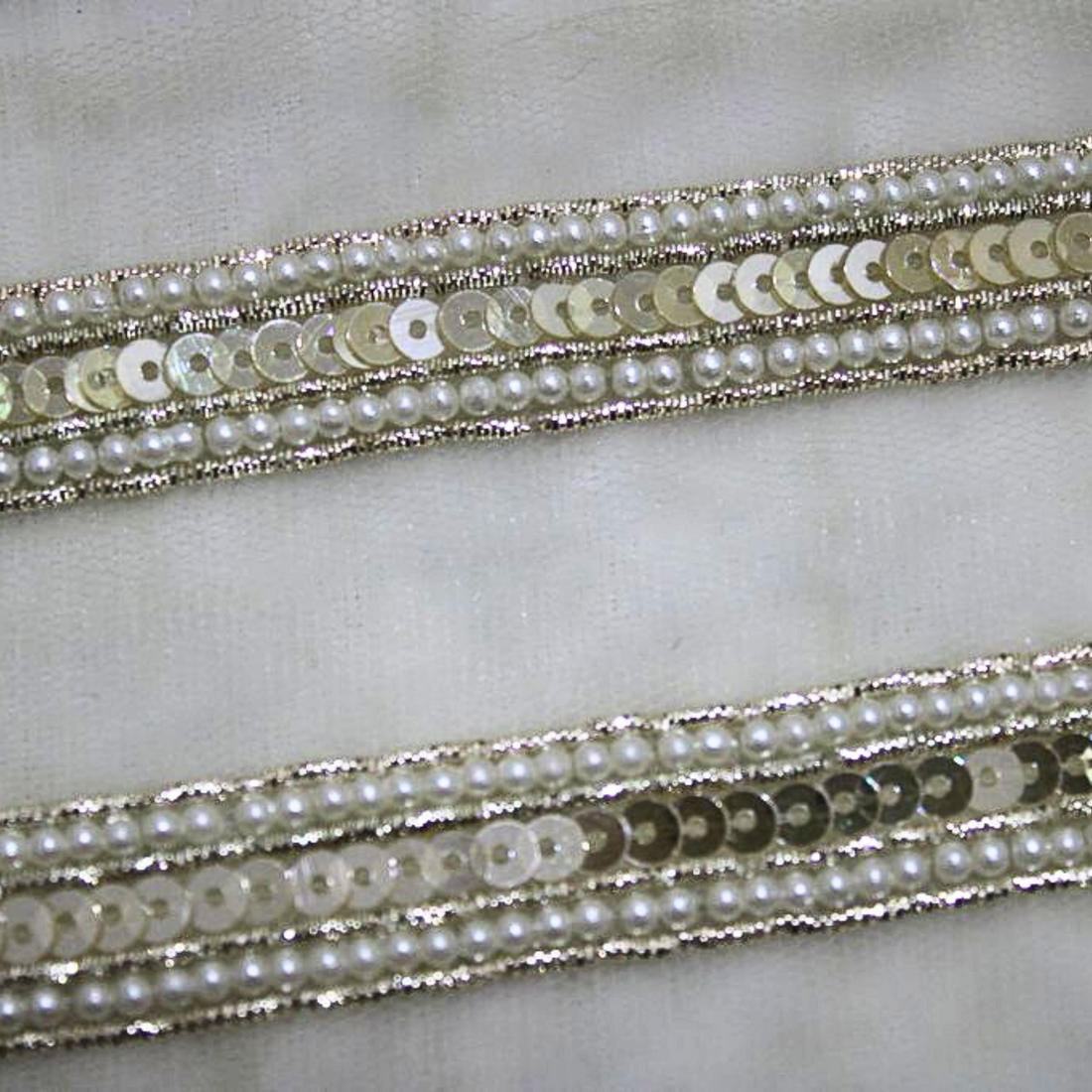 Light Golden Embellished Handcrafted Trim