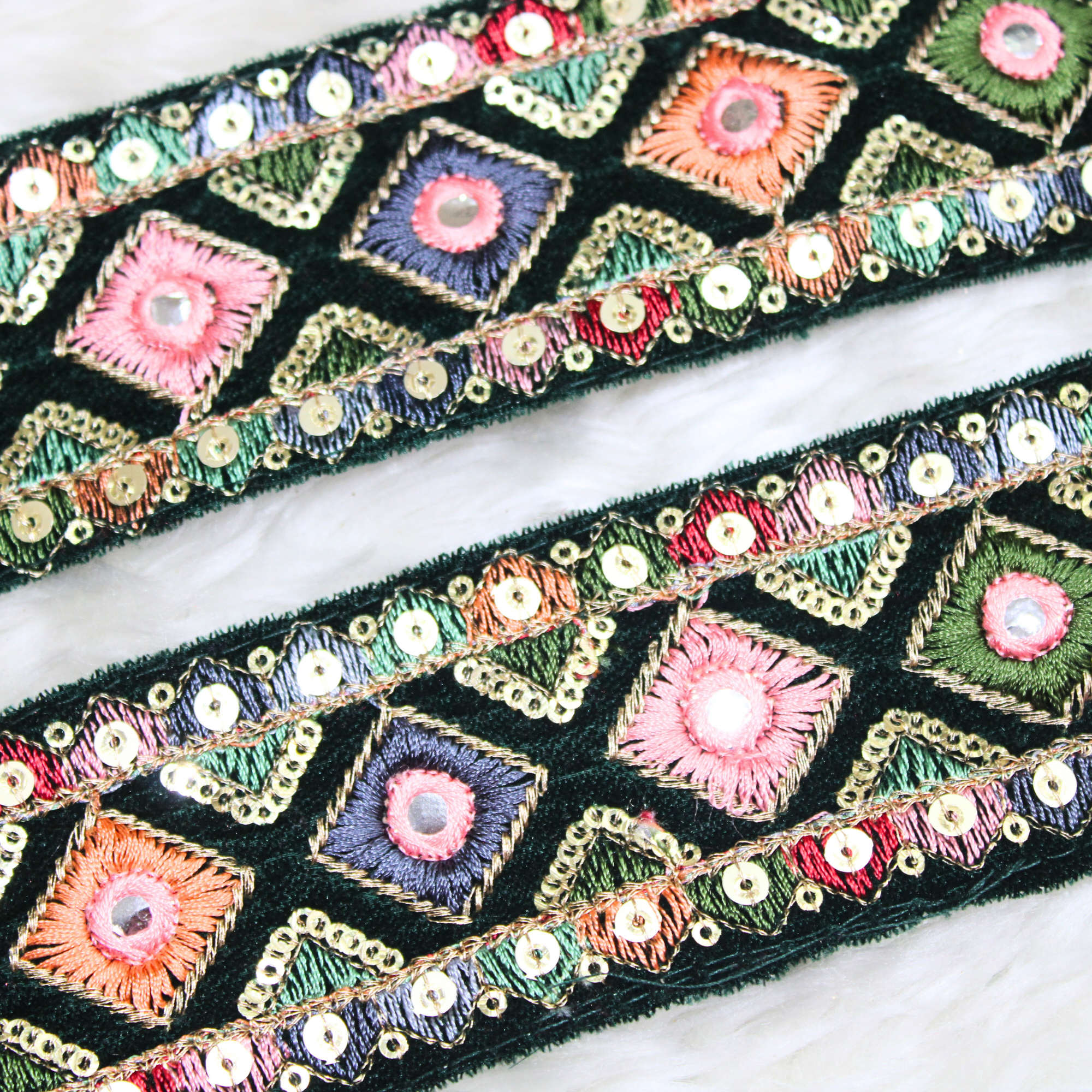Rich Multicolor Embroidery Trim