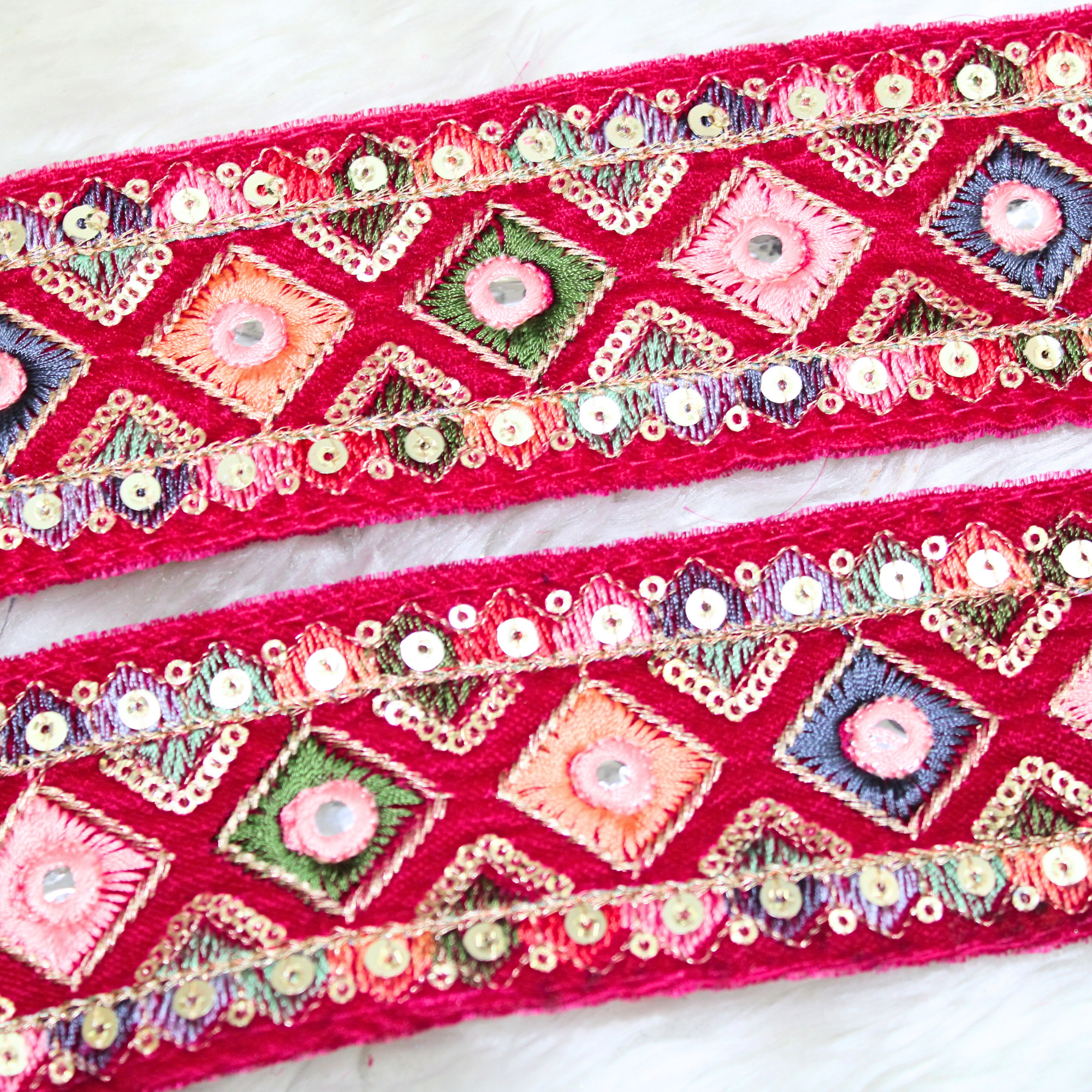 Rich Multicolor Embroidery Trim