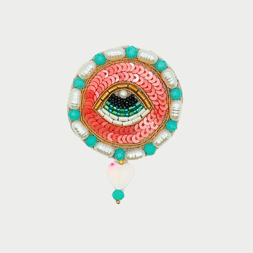 Dark Pink Evil Eye Emblem Handmade Patch