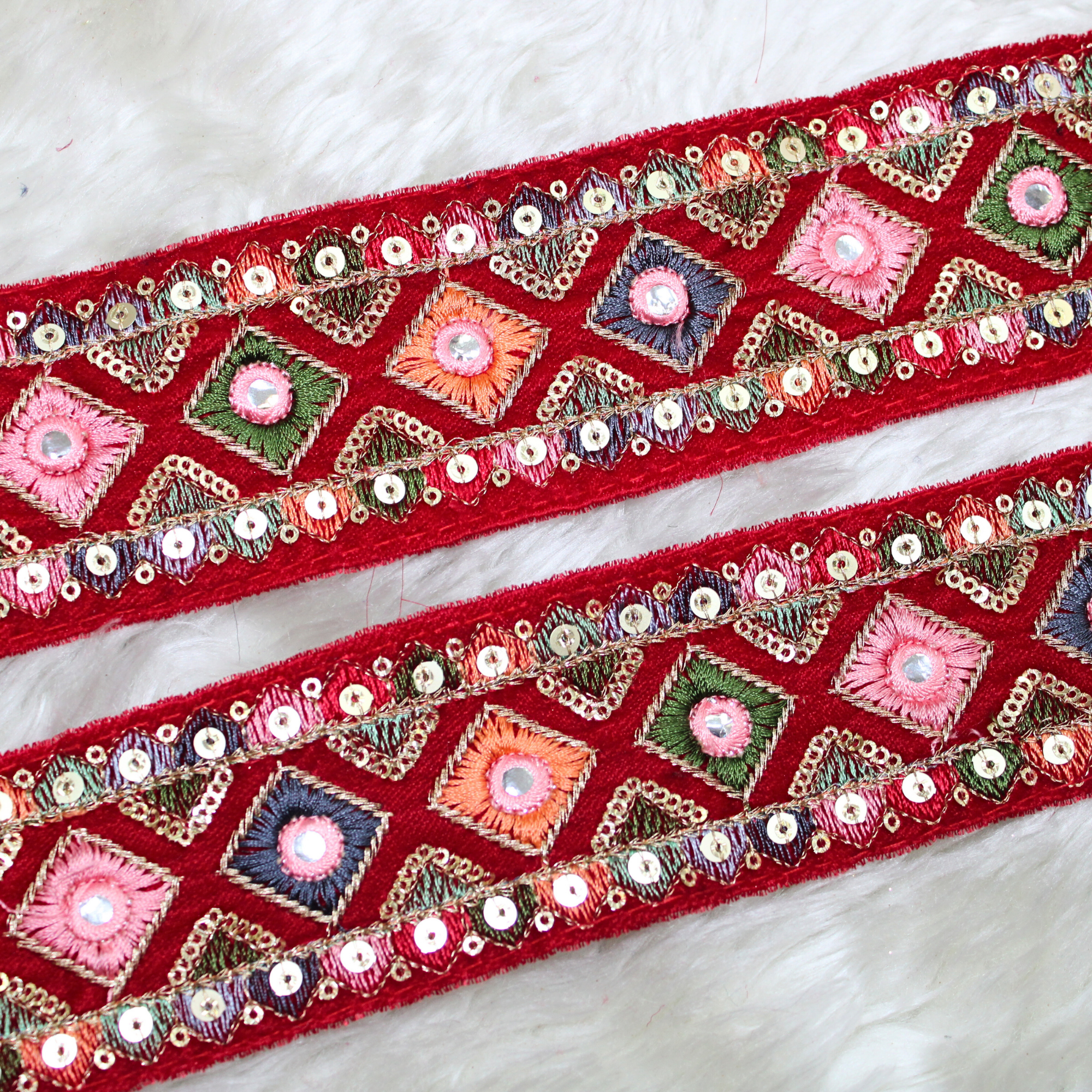 Rich Multicolor Embroidery Trim