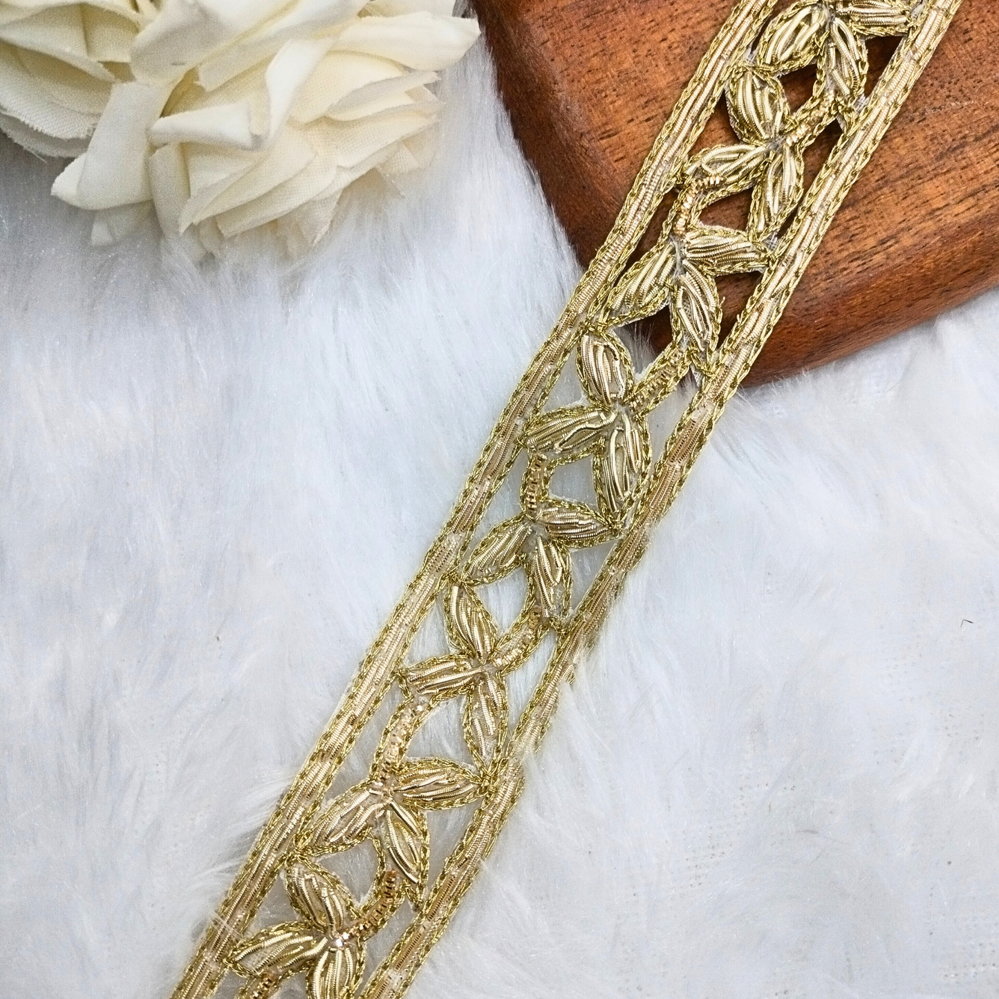 Light Gold Handwork Zardozi Trim