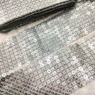 Silver Sequin Mesh Lace
