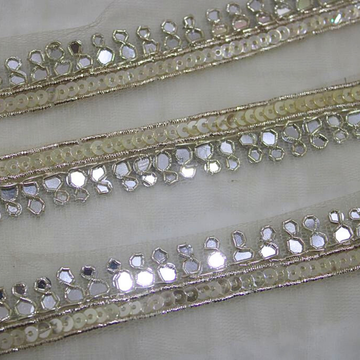 Fancy Mirror Embellished Handwork Trim