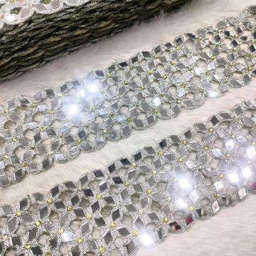 Silver Mirror Floral Lace
