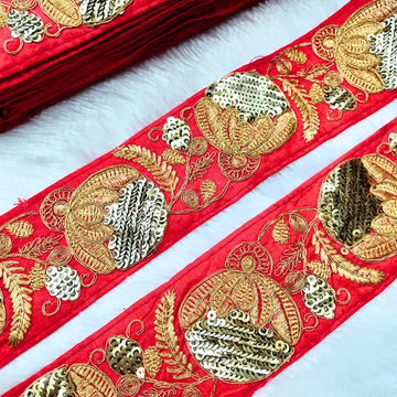 Red Fancy Embellished Trim