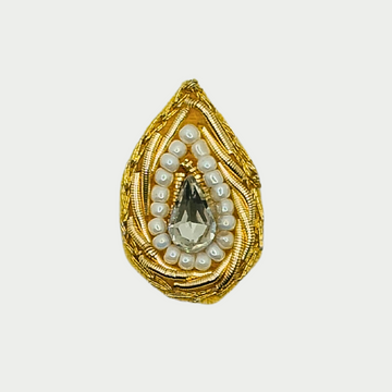 Radiant Golden Drop Zardozi Patch