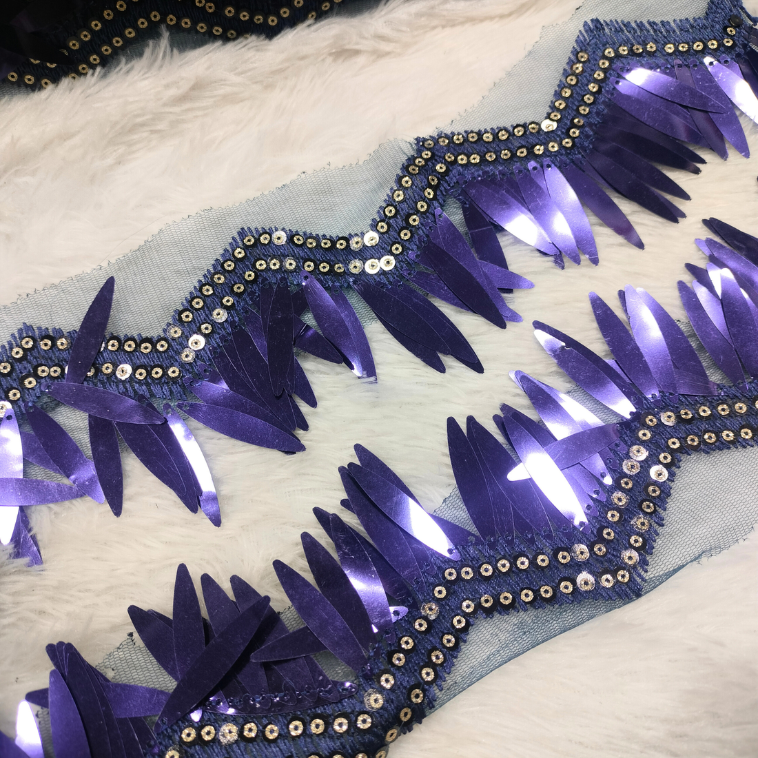Sequin Feather Trim