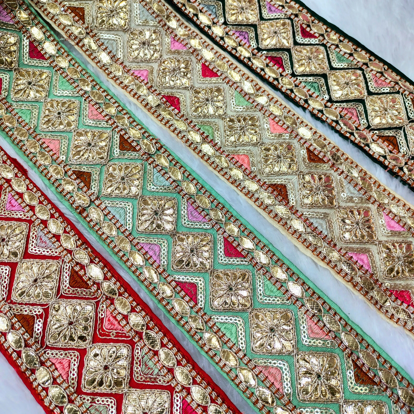 Beige Multicolor Gota Patti Trim