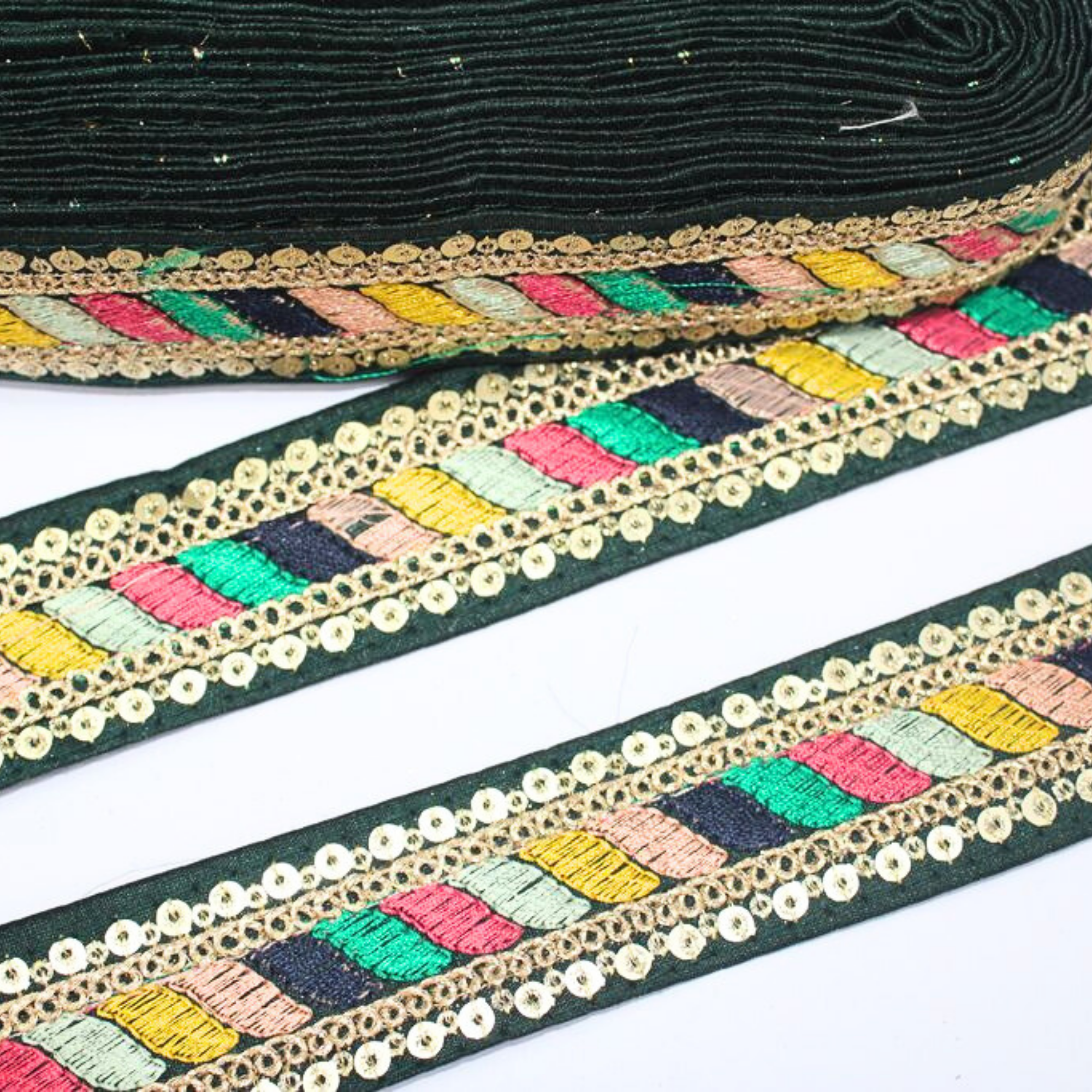 Multicolor Embroidery Work Lace