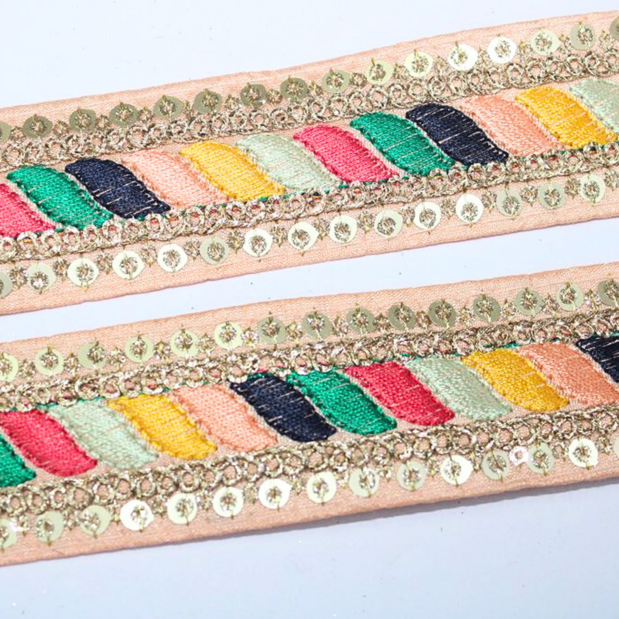 Multicolor Embroidery Work Lace