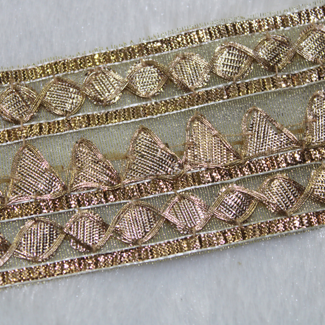 Rose Gold Handcrafted Gota Patti Lace