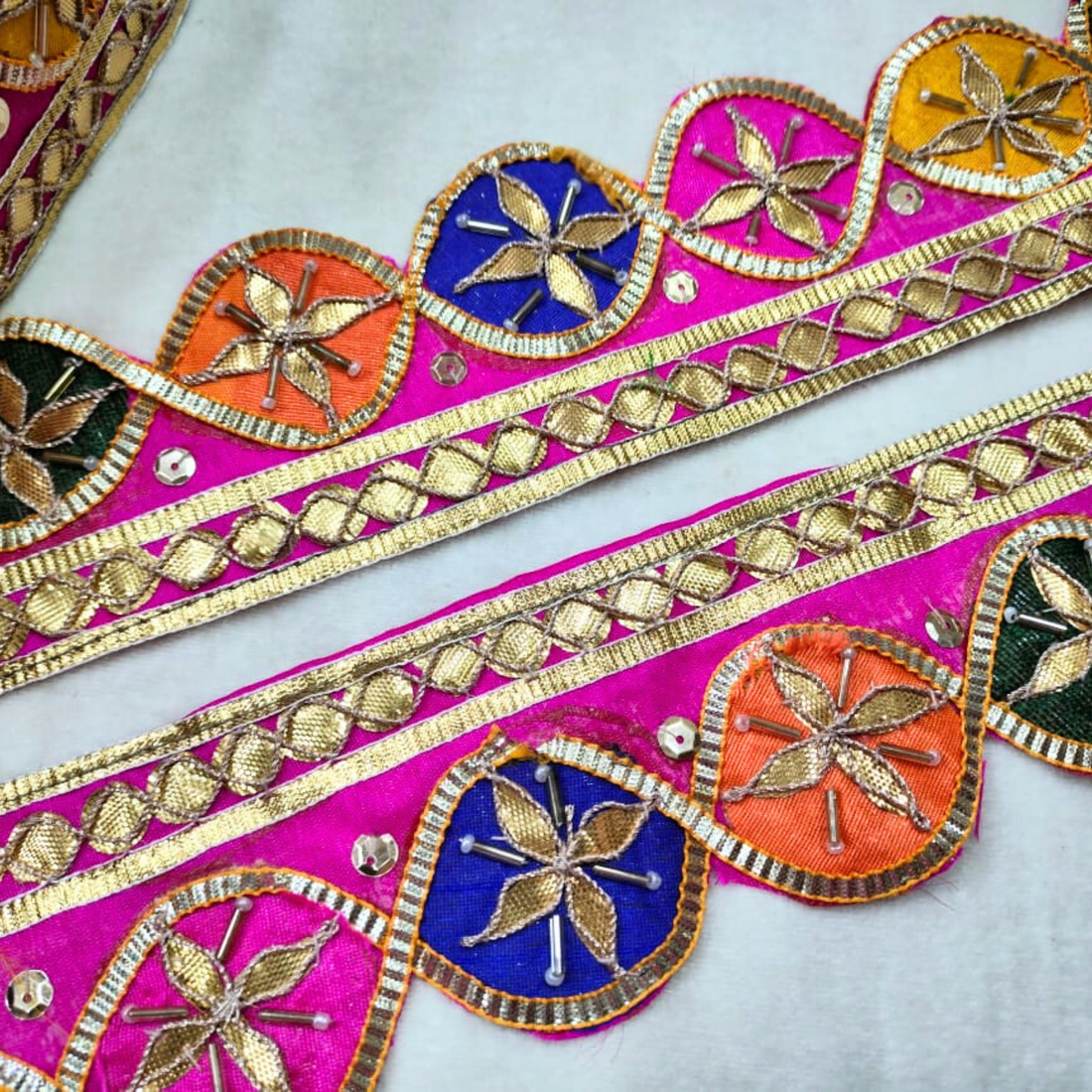 Multicolor Handcrafted Gota Patti Trim