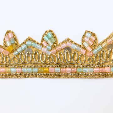 Geometric Pastel Zardozi Lace