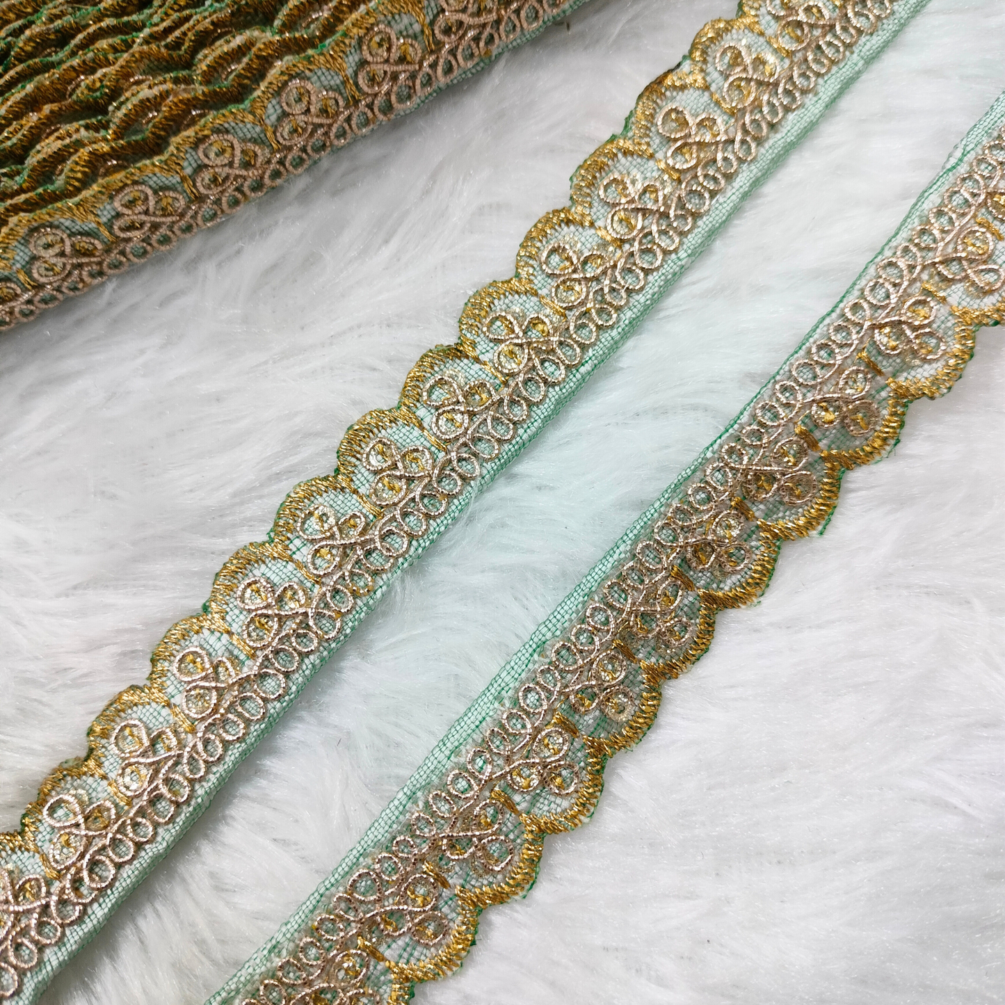 Sea Blue Sequin Embellished Trim