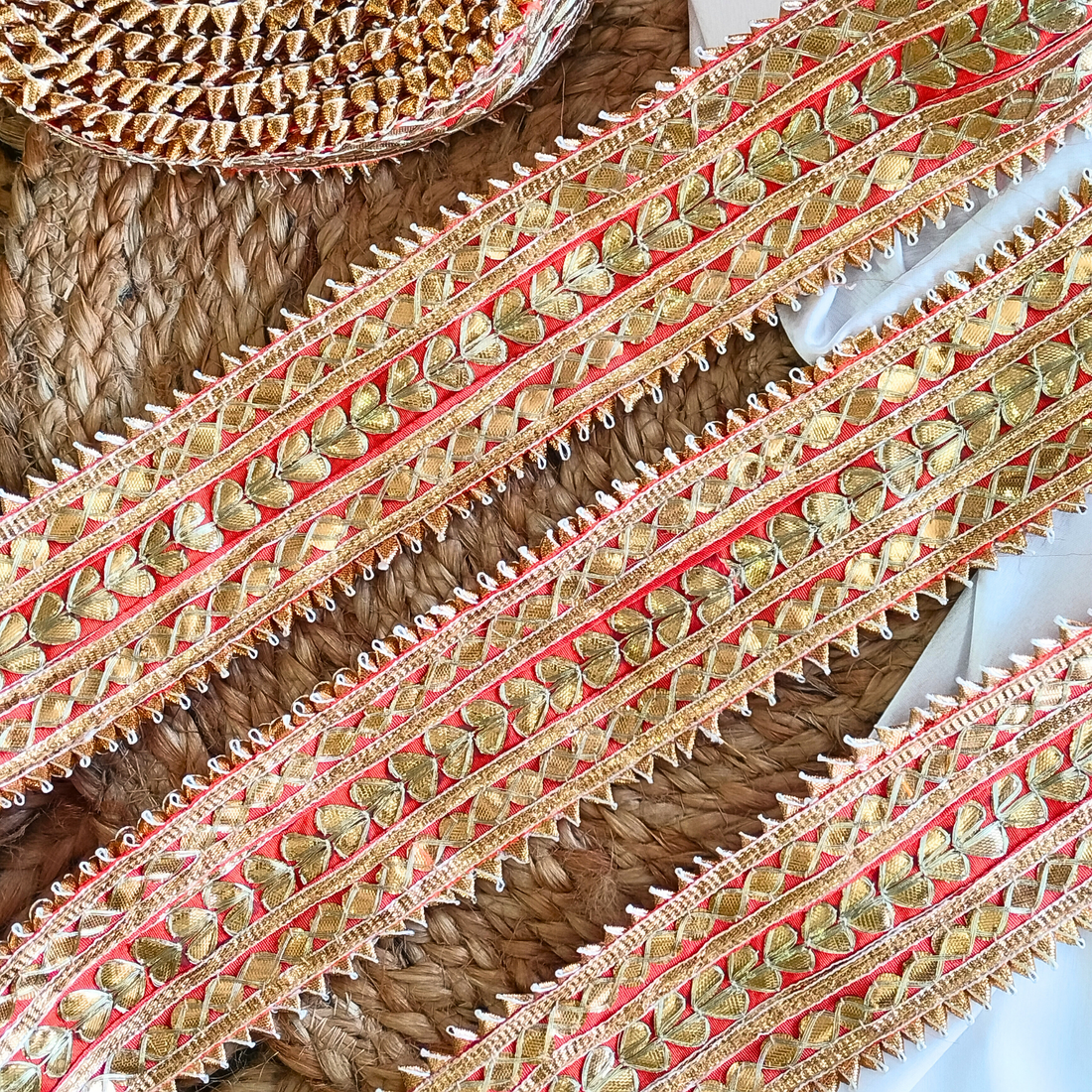 Orange Handcrafted Gota Patti Trim