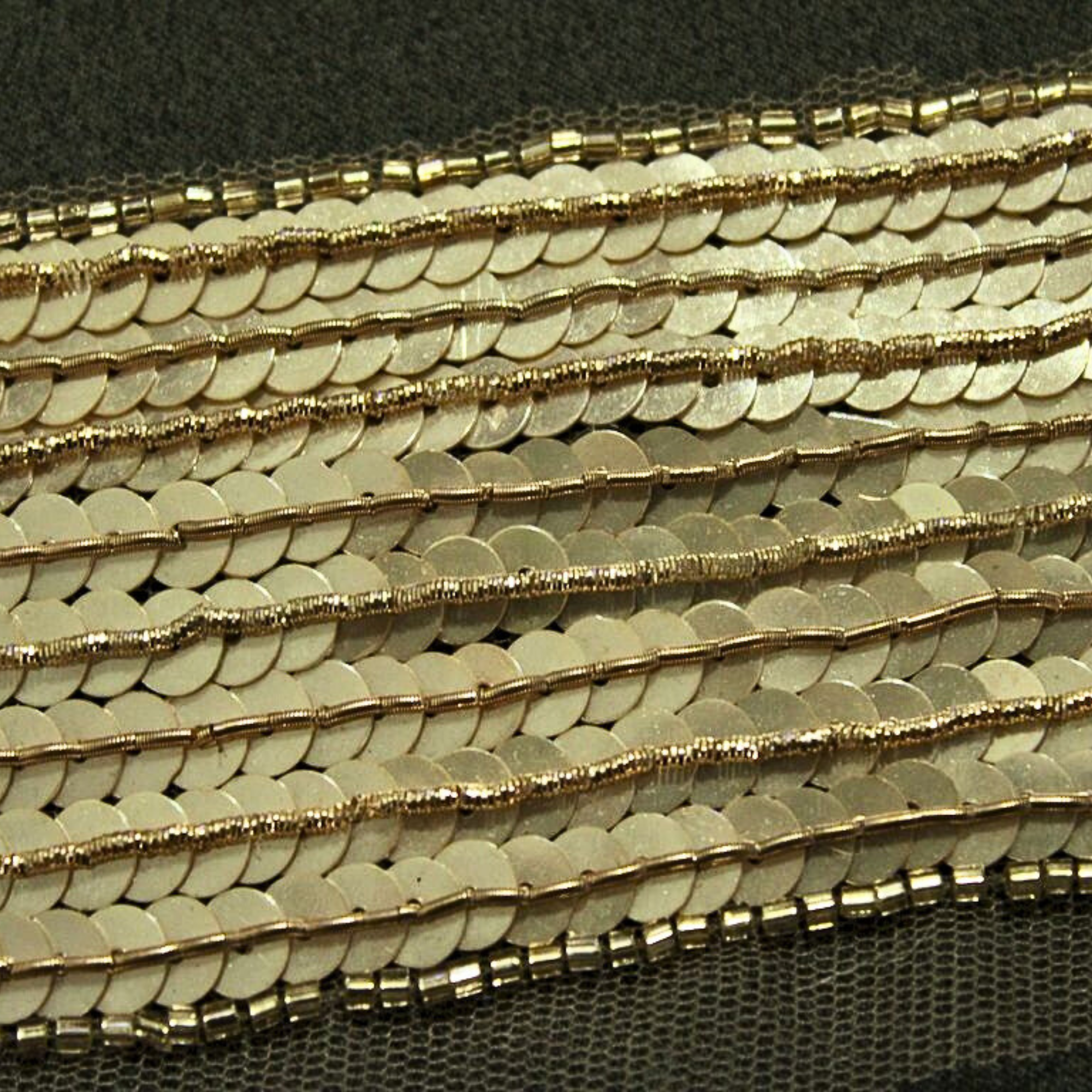 Golden Sequin Handwork Trim