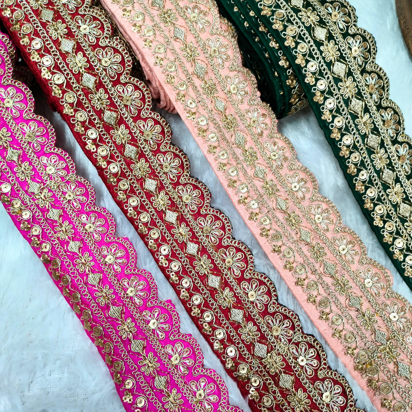 Dark Green Fancy Embellished Trim