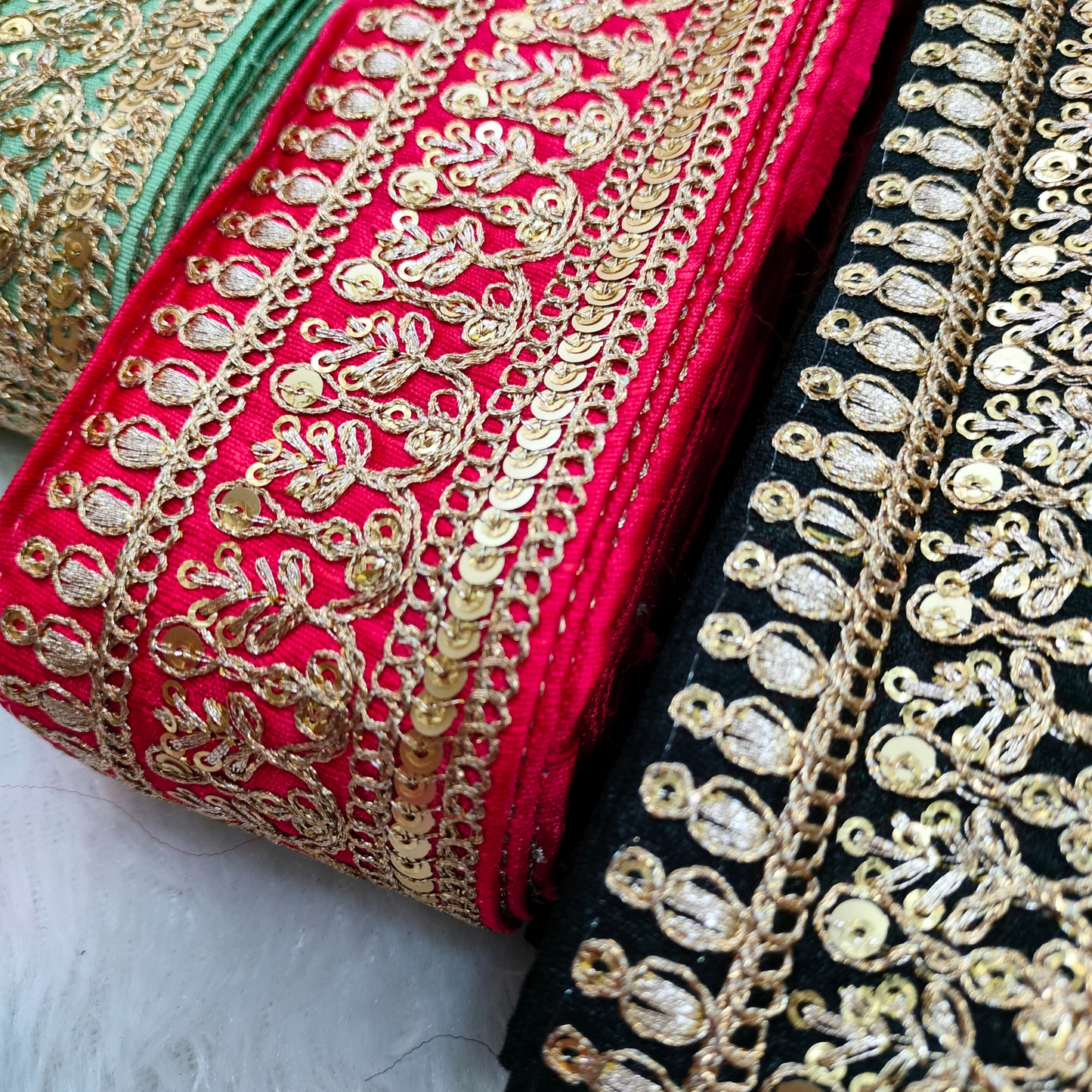 Black Fancy Zari Embellished Trim
