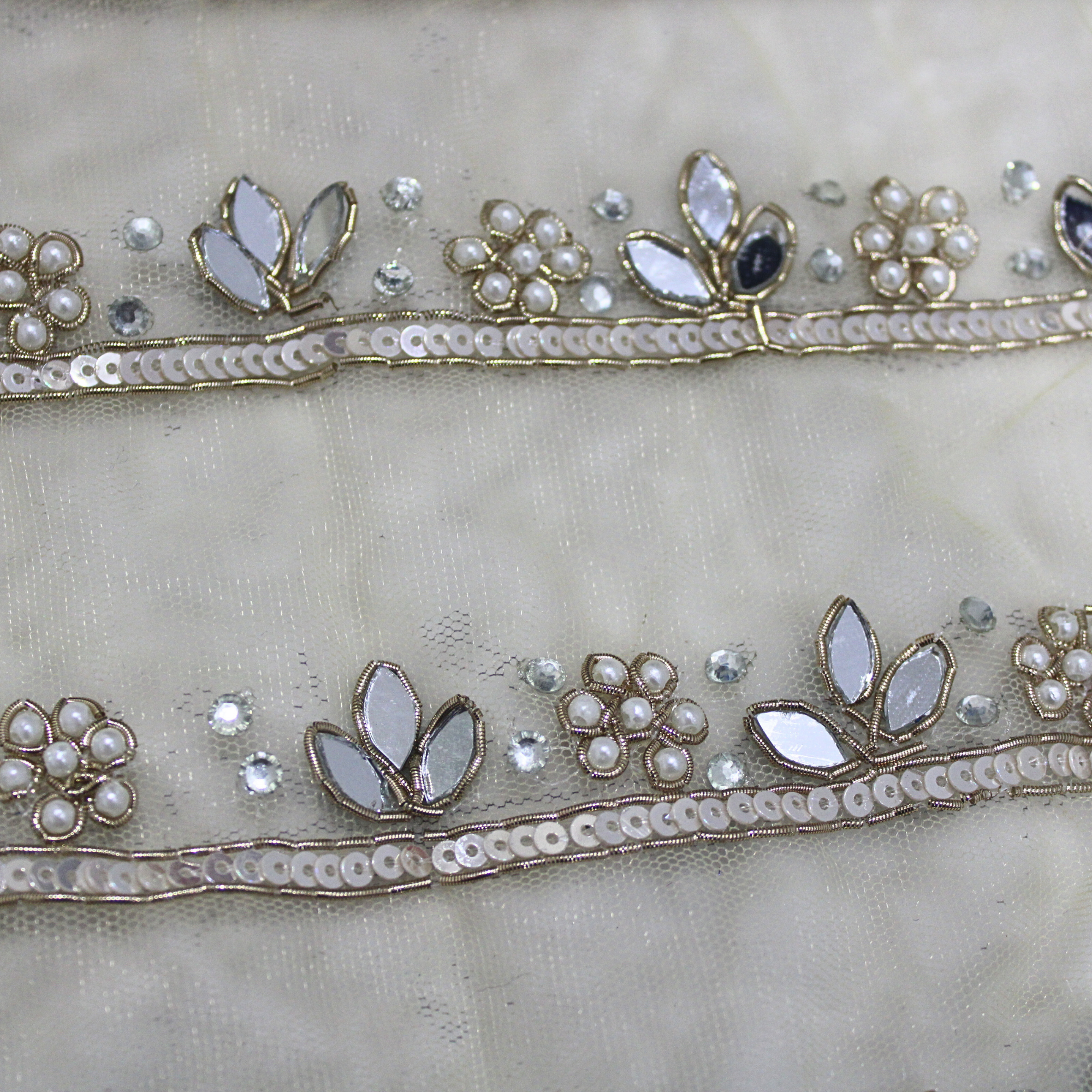 Stone & Beads Zardozi Work Handcrafted Trim