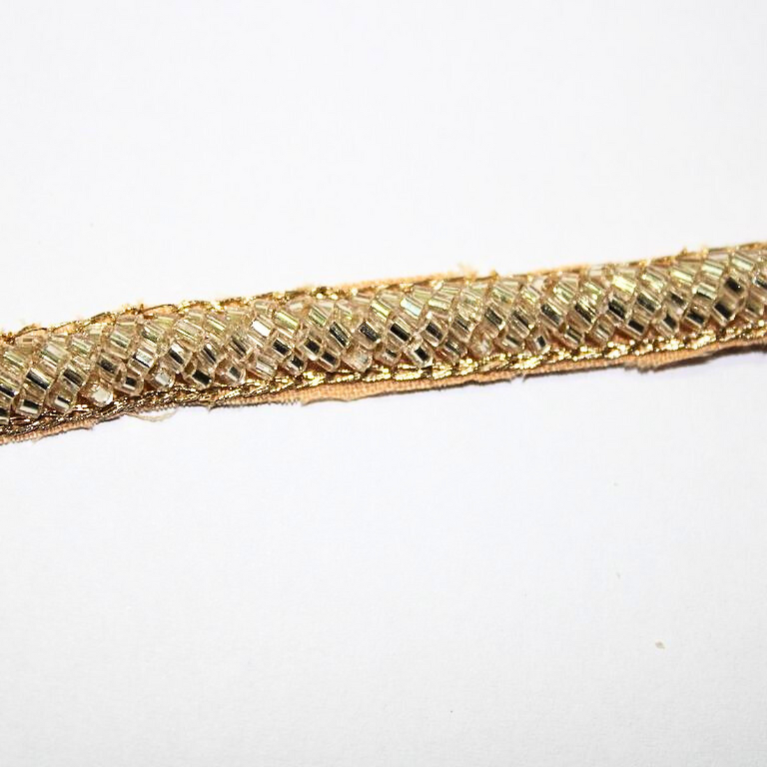 Gold Beads Embellished Handwork Trim