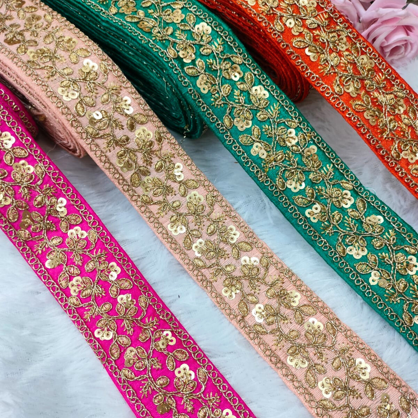 Maroon Fancy Zari Embellished Trim