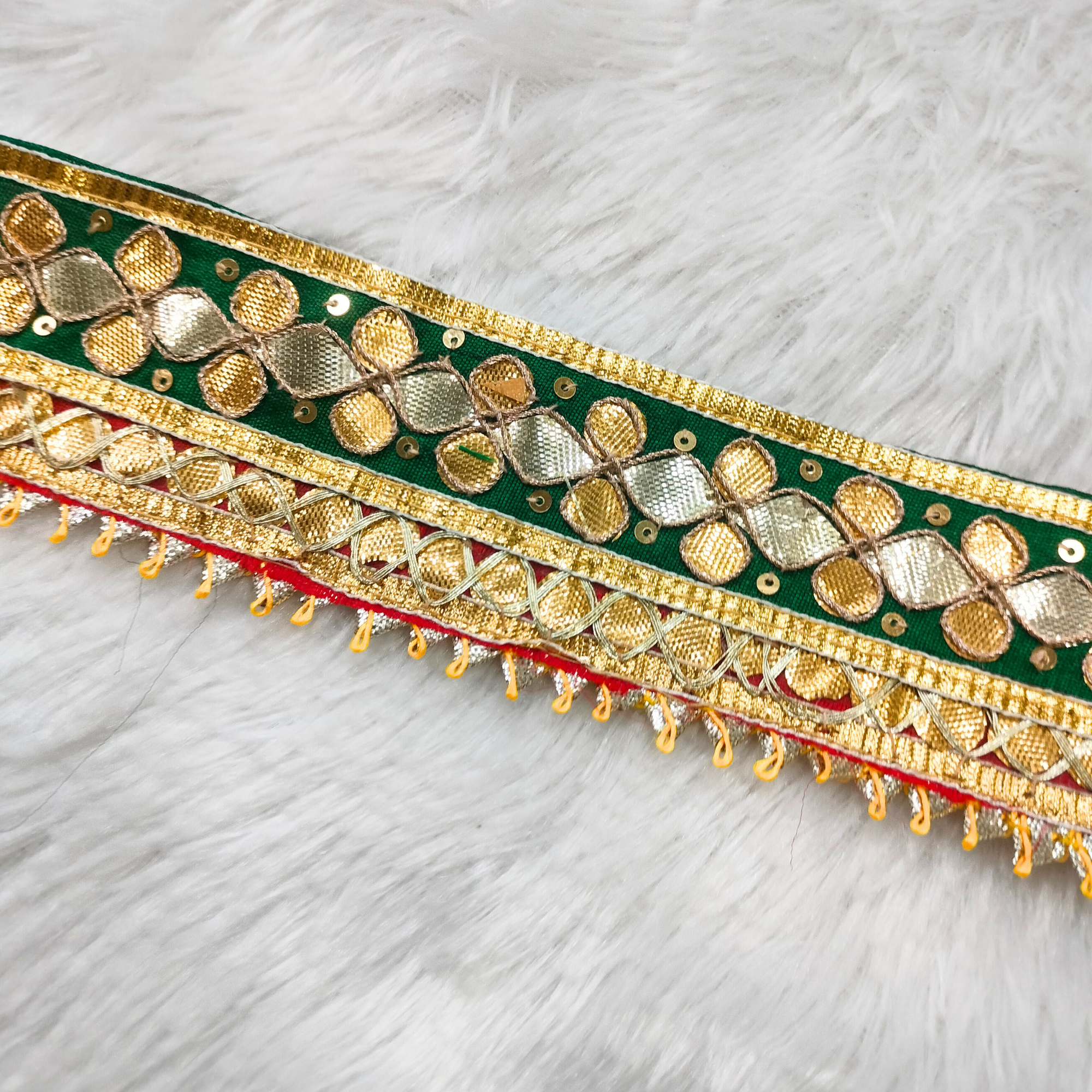 Green Handcrafted Gota Trim