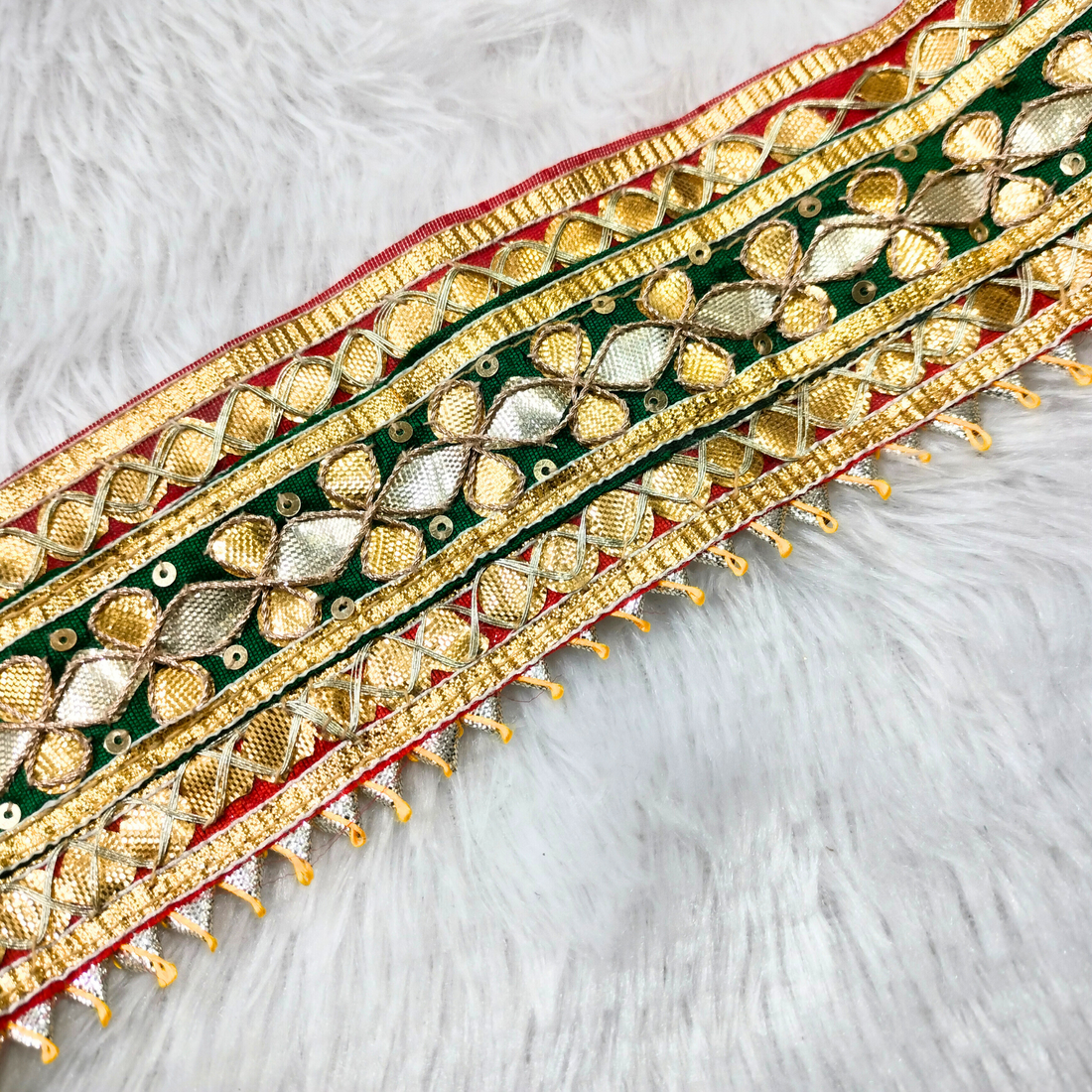 Green Handcrafted Gota Work Lace