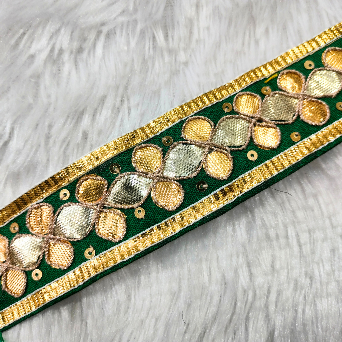 Green Handcrafted Gota Patti Trim