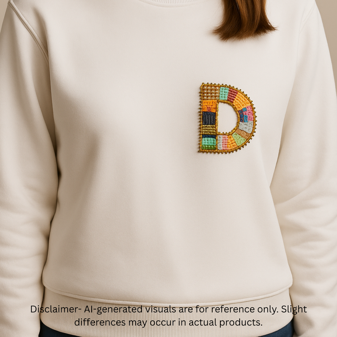 Color burst Handmade Patch Alphabet 'D'