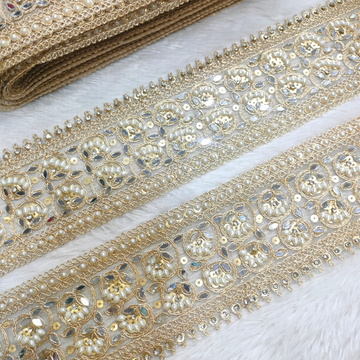 Mirror And Pearl Embellished Trim