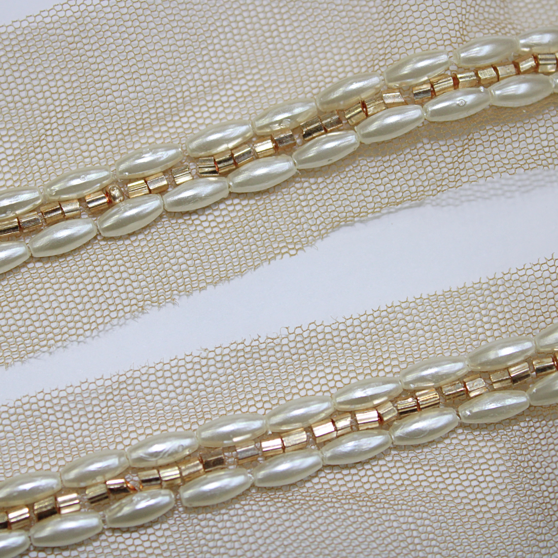 Embellished Pearl and Cutdana Handwork Trim