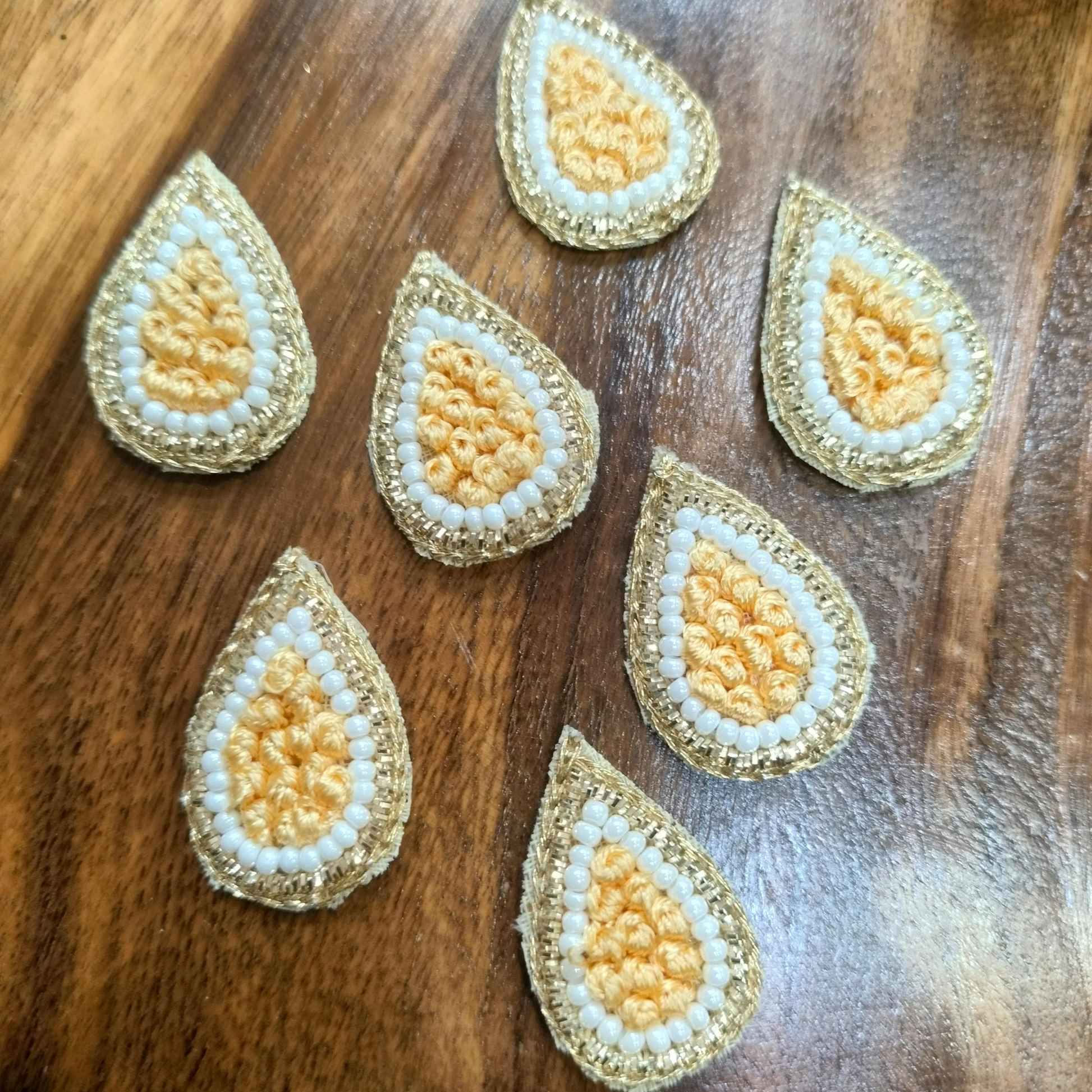 Light Gold Drop Zardosi Patch