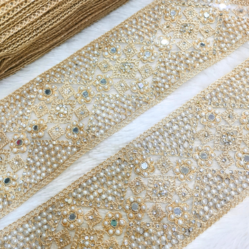 Mirror And Pearl Embellished Trim