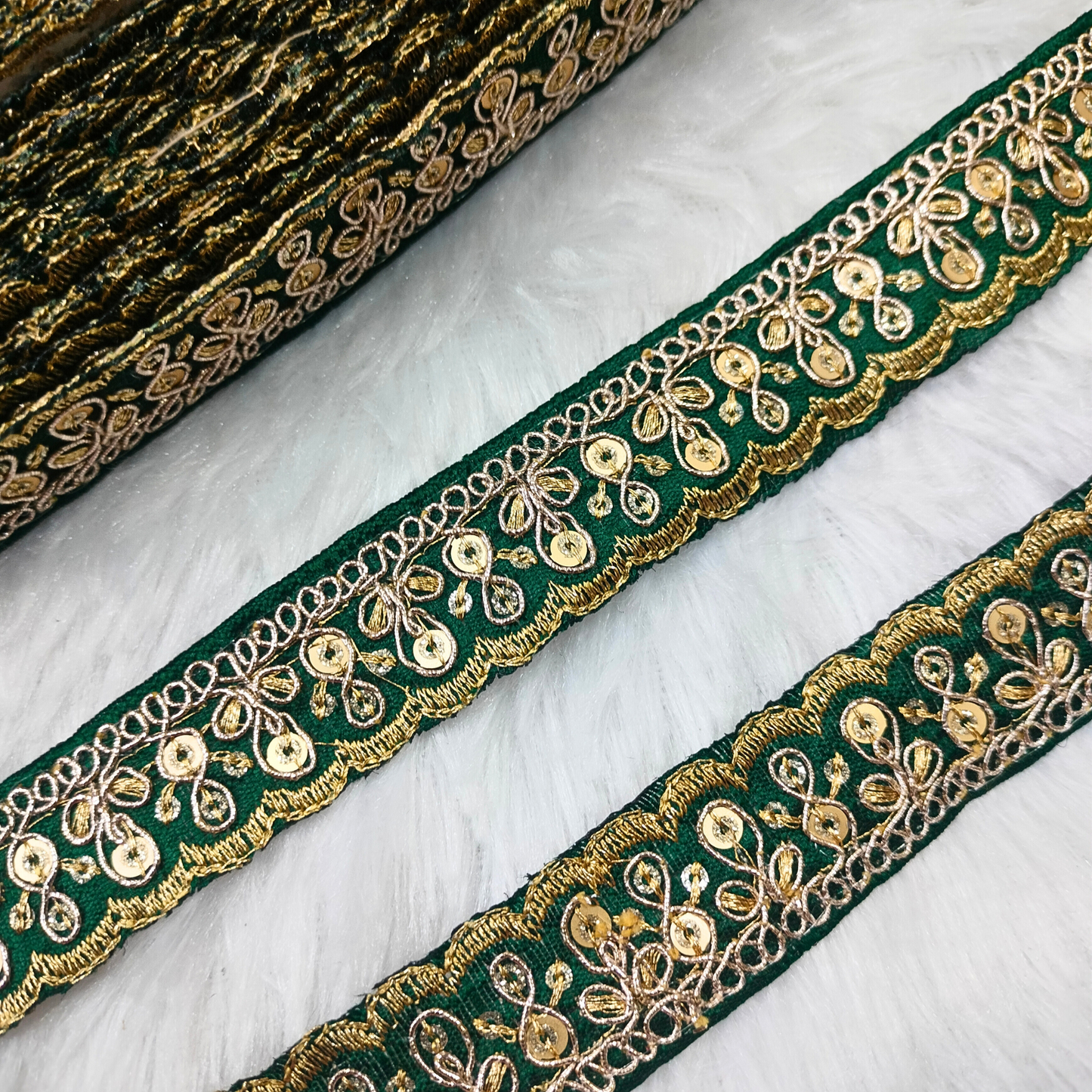 Fancy Dark Green Zari Trim
