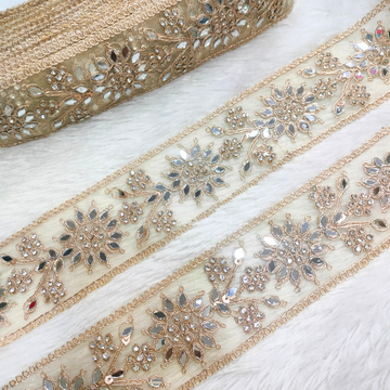Mirror And Stone Embellished Trim